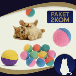 Igračka za mačke sunđer loptica (2kom)